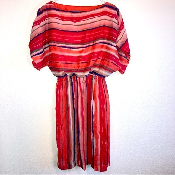 Shelby & Palmer Striped Chiffon Lined Dress Size 6 - Picture 1 of 5